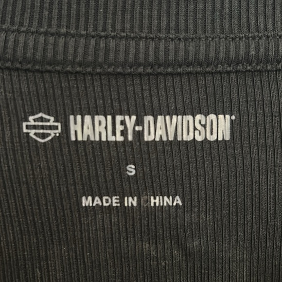 Women’s Harley Davidson Black Long sleeve V-Neck Top. Lightweight Size Small - Picture 5 of 8